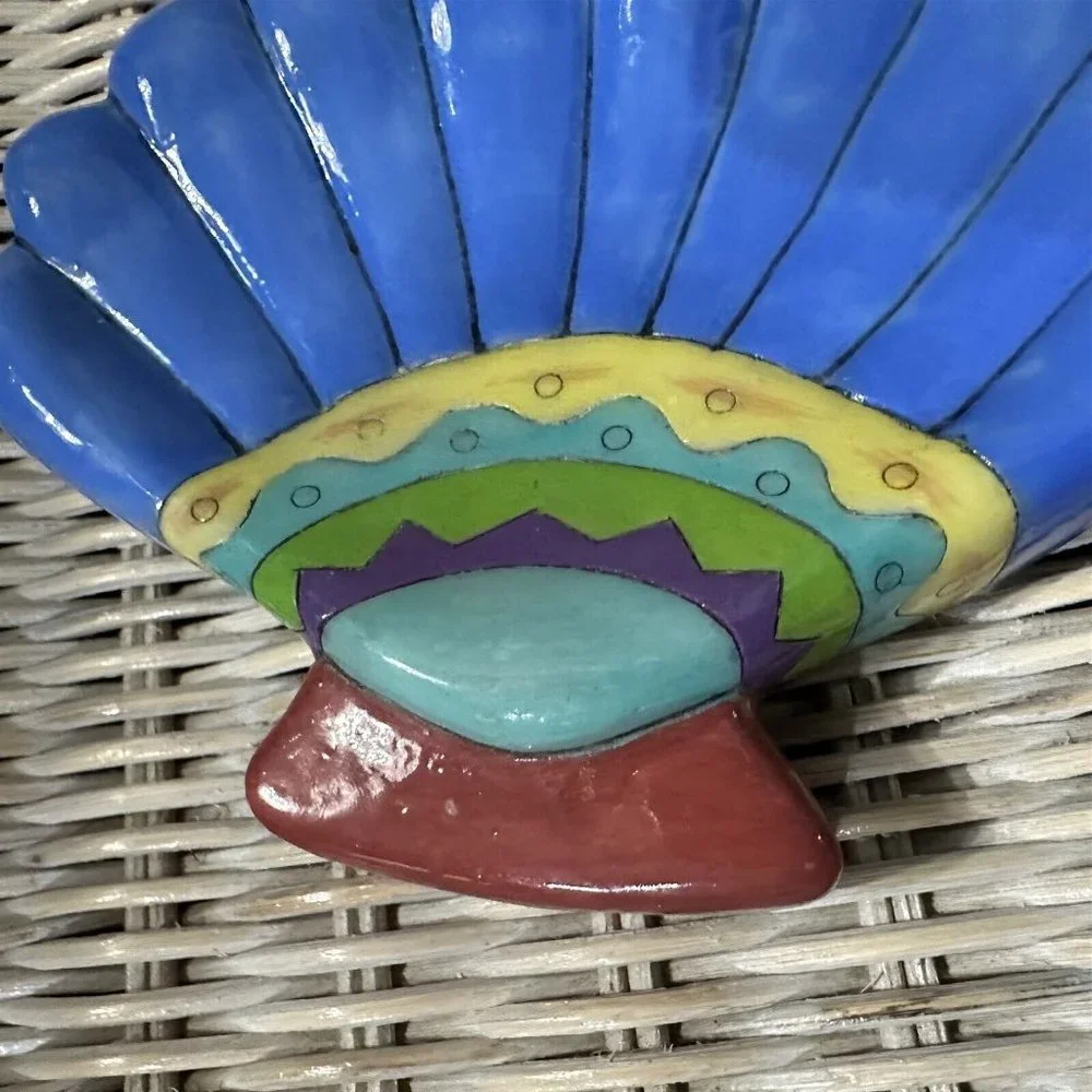 Sue Zipkin Shell SOAP DISH Scallop Seashell Blue